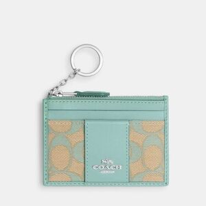 NWT Coach  Mini Skinny Id Case In Signature Jacquard